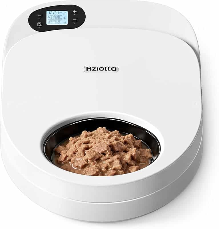 Comedero automático para gatos con comida húmeda bandeja