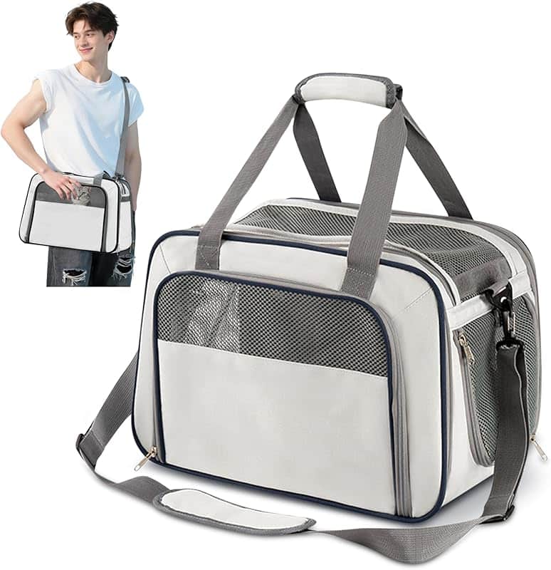 Transportín blando para gatos viaje en avión cabina